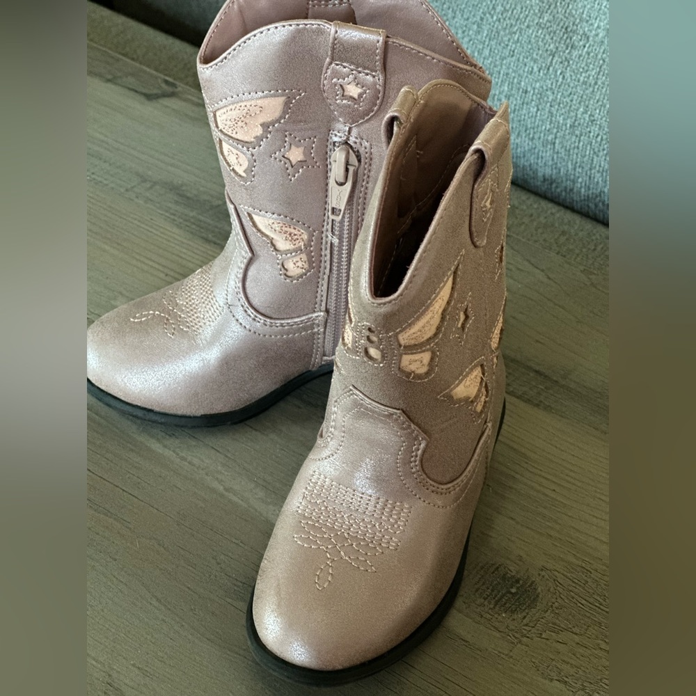 Cat & Jack Rose Gold cowgirl boots